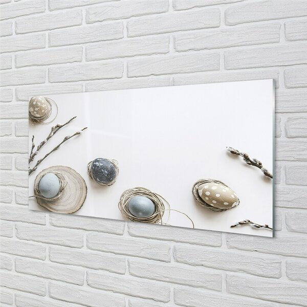 Quadro vetro Base dell'uovo 100x50 cm 2 appendini