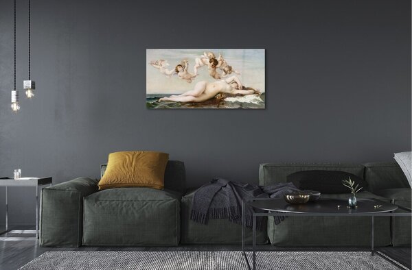 Quadro vetro Nascita di venere - sandro botticelli 100x50 cm 2 appendini