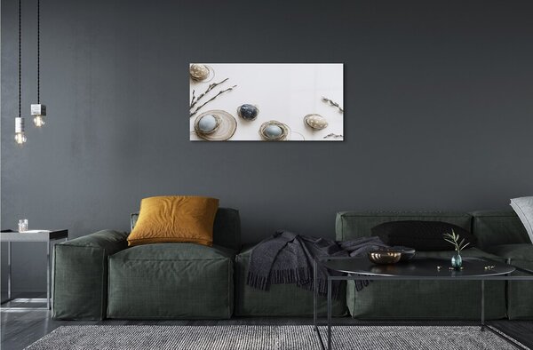 Quadro vetro Base dell'uovo 100x50 cm 2 appendini