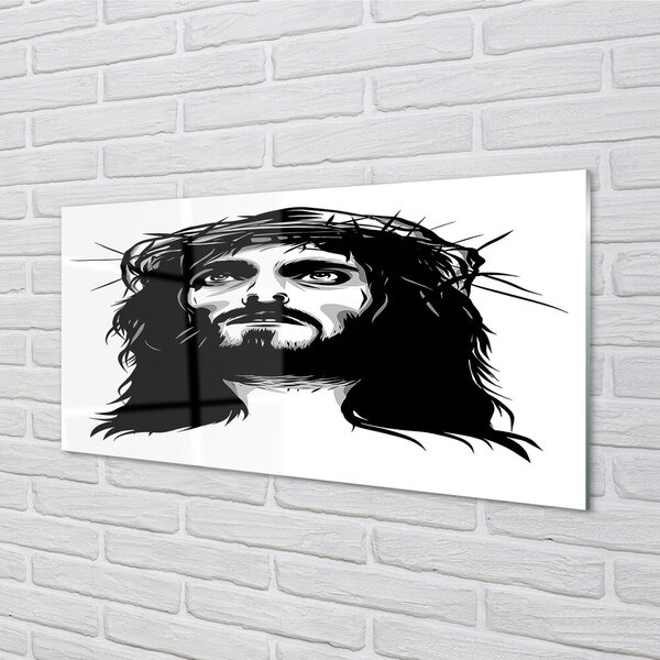 Quadro vetro Illustrazione di gesù 100x50 cm 2 appendini