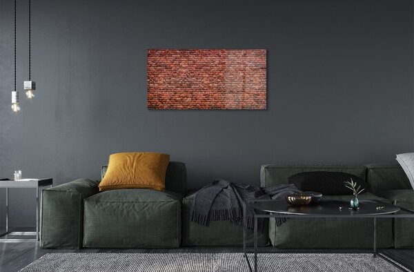 Quadro in vetro Muro di mattoni vintage 100x50 cm 2 appendini