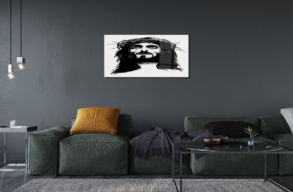 Quadro vetro Illustrazione di gesù 100x50 cm 2 appendini
