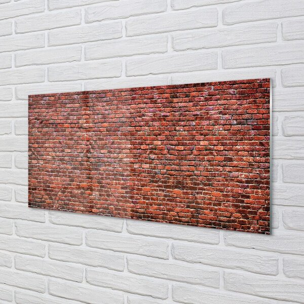 Quadro in vetro Muro di mattoni vintage 100x50 cm 2 appendini