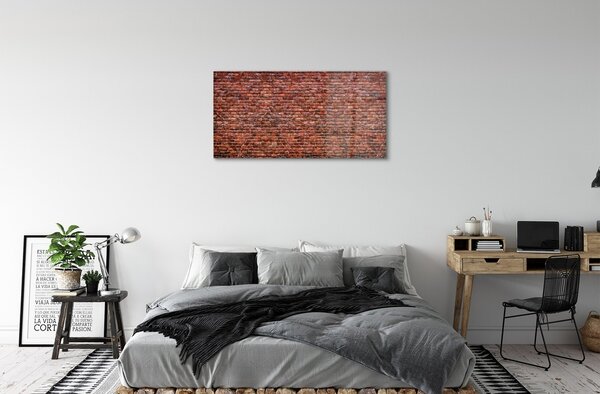 Quadro in vetro Muro di mattoni vintage 100x50 cm 2 appendini