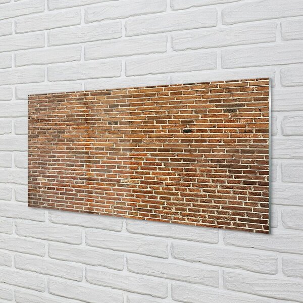 Quadro su vetro Muro di mattoni vintage 100x50 cm 2 appendini