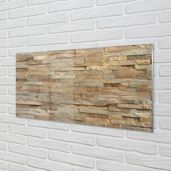 Quadro in vetro Pannelli in muratura di pietra 100x50 cm 2 appendini