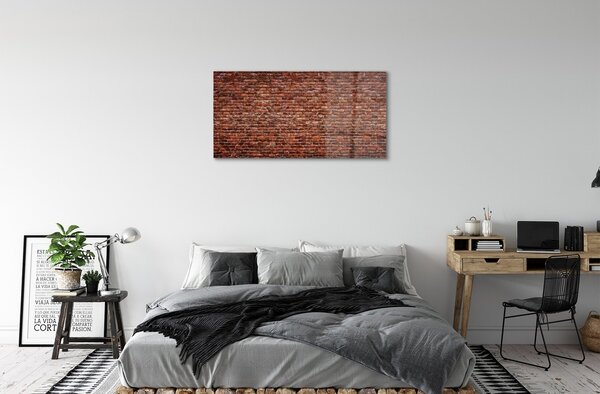 Quadro vetro Muratura in pietra e mattoni 100x50 cm 2 appendini
