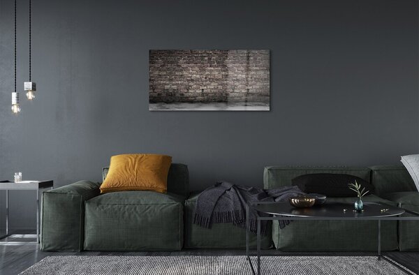 Quadro su vetro Muro di mattoni vintage 100x50 cm 2 appendini