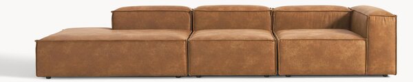Chaise longue XL componibile in pelle riciclata Lennon