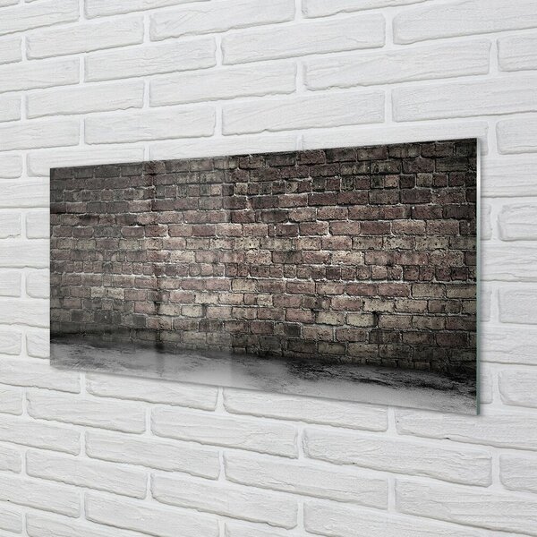 Quadro su vetro Muro di mattoni vintage 100x50 cm 2 appendini