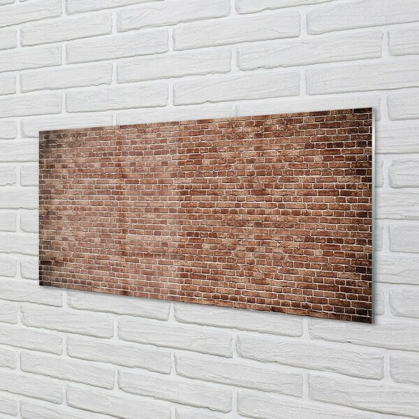 Quadro su vetro Muro di mattoni vintage 100x50 cm 2 appendini