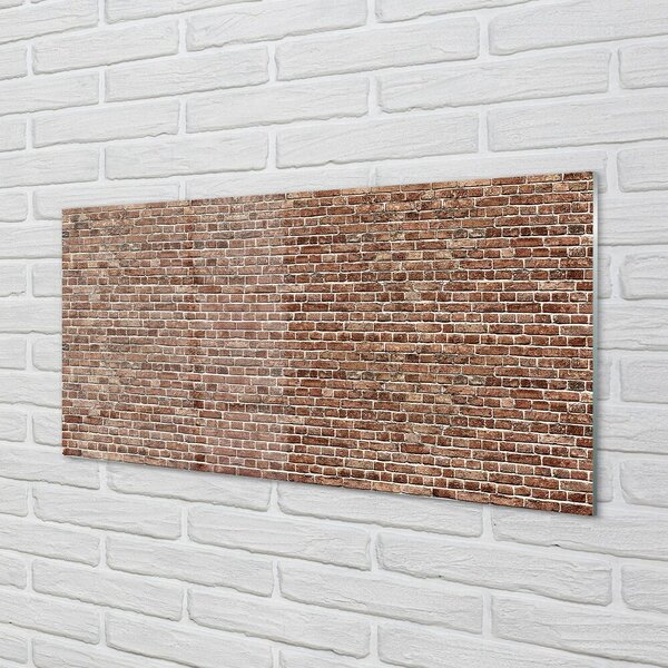 Quadro in vetro Muro di mattoni 100x50 cm 2 appendini