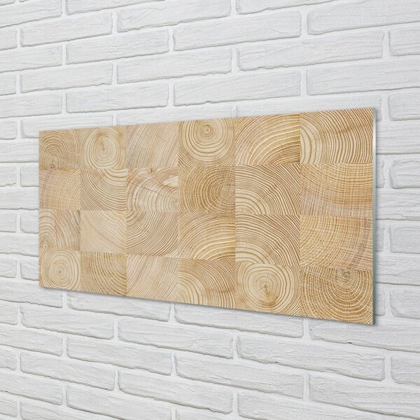 Quadro vetro Cubo con venature di legno 100x50 cm 2 appendini