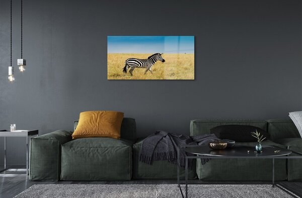 Quadro su vetro Campo zebrato 100x50 cm 2 appendini
