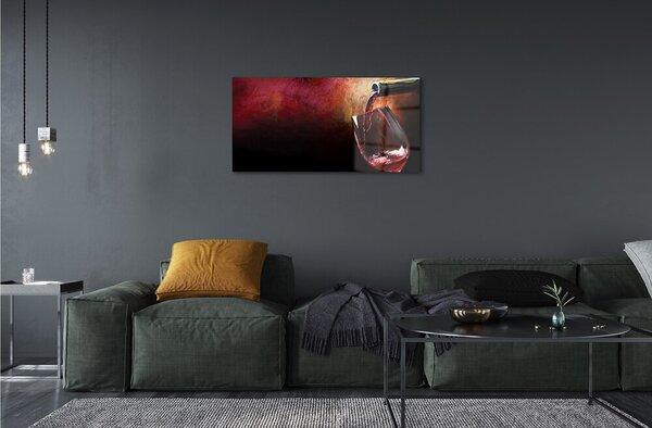 Quadro di vetro Vino rosso 100x50 cm 2 appendini