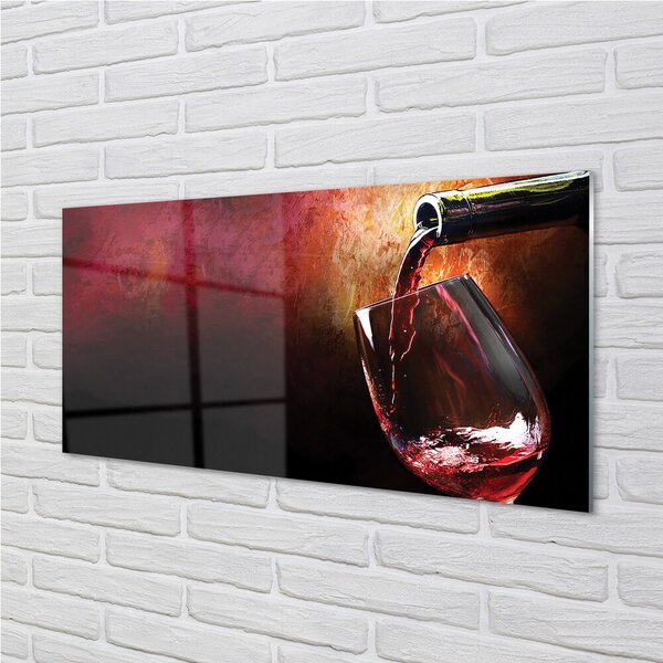 Quadro di vetro Vino rosso 100x50 cm 2 appendini