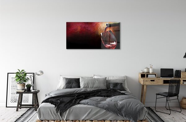 Quadro di vetro Vino rosso 100x50 cm 2 appendini