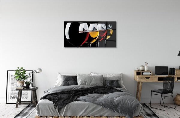 Quadro vetro Occhiali sfondo nero 100x50 cm 2 appendini