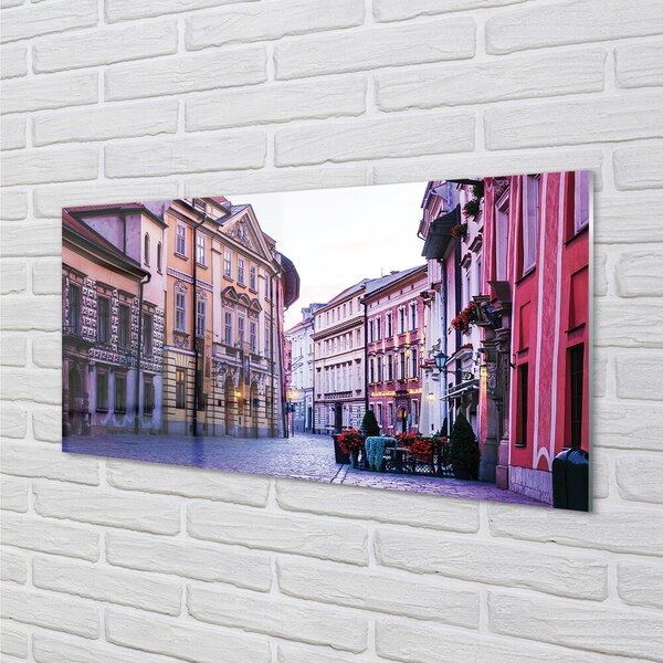 Quadro di vetro Centro storico di cracovia 100x50 cm 2 appendini