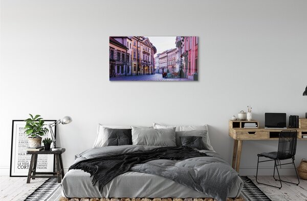 Quadro di vetro Centro storico di cracovia 100x50 cm 2 appendini