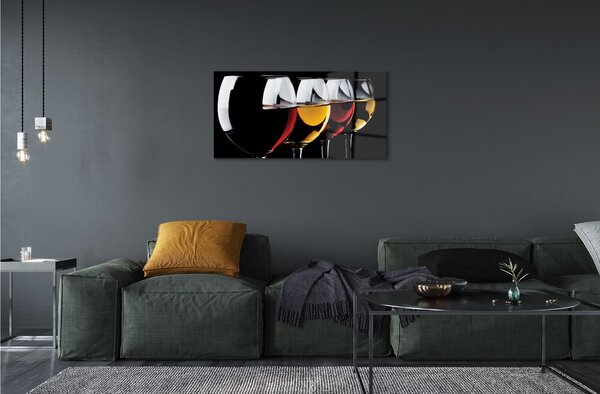 Quadro vetro Occhiali sfondo nero 100x50 cm 2 appendini