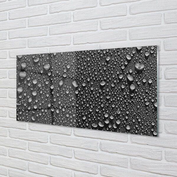 Quadro vetro Macro gocce d'acqua 100x50 cm 2 appendini