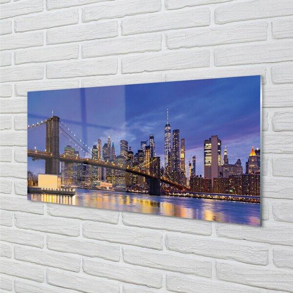 Quadro su vetro Ponte panorama tramonto 100x50 cm 2 appendini