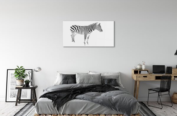 Quadro in vetro Zebra dipinta 100x50 cm 2 appendini