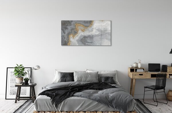 Quadro di vetro Macchie di pietra per il marmo 100x50 cm 2 appendini