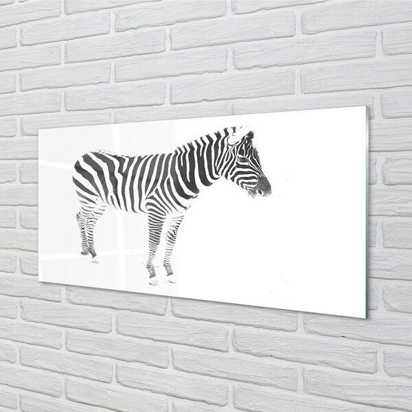 Quadro in vetro Zebra dipinta 100x50 cm 2 appendini