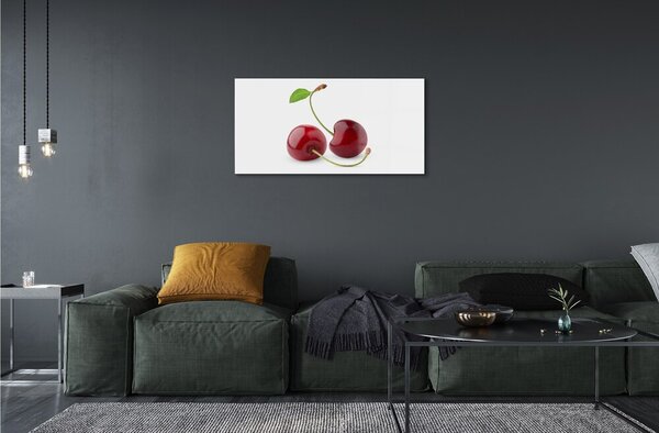 Quadro su vetro Ciliegie 100x50 cm 2 appendini