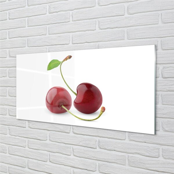 Quadro su vetro Ciliegie 100x50 cm 2 appendini