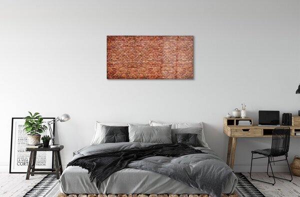 Quadro in vetro Muro di mattoni 100x50 cm 2 appendini