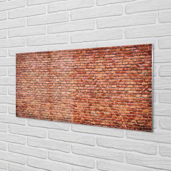 Quadro in vetro Muro di mattoni 100x50 cm 2 appendini