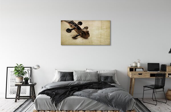 Quadro vetro Spartiti per chitarra 100x50 cm 2 appendini