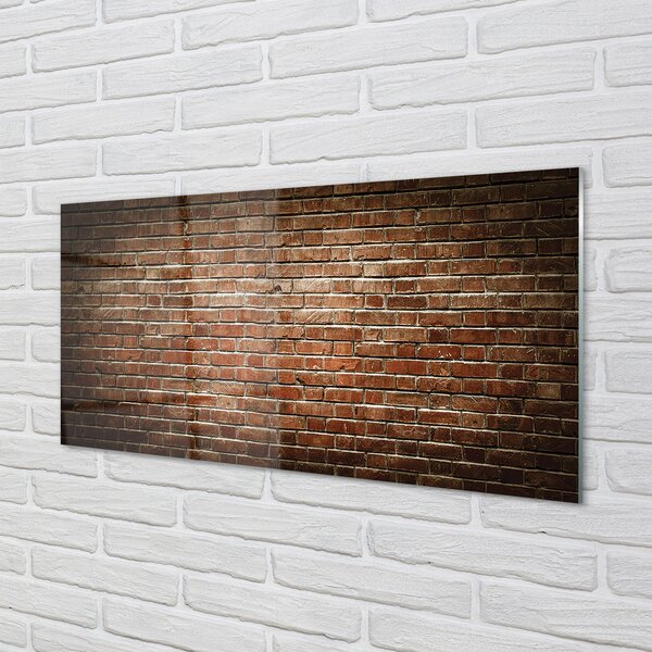 Quadro di vetro Muro di mattoni vintage 100x50 cm 2 appendini