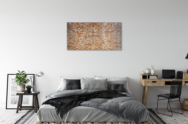Quadro su vetro Mattone muratura pietra 100x50 cm 2 appendini