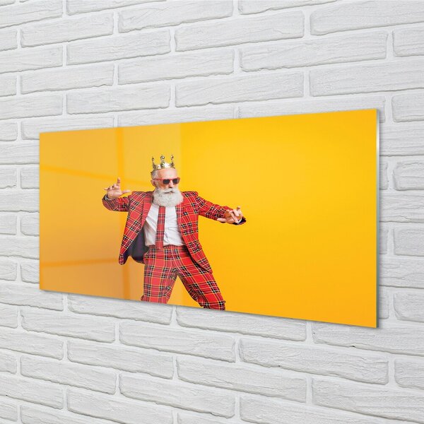 Quadro in vetro Abito da uomo a scacchi 100x50 cm 2 appendini