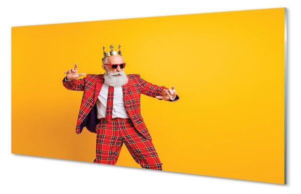 Quadro in vetro Abito da uomo a scacchi 100x50 cm 2 appendini