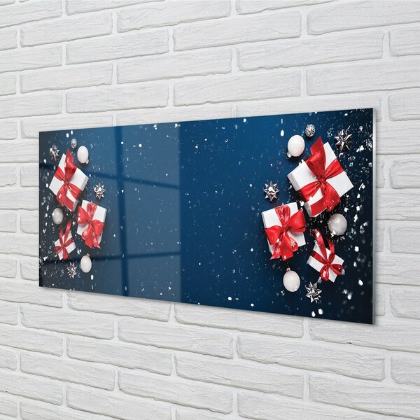 Quadro in vetro Regali neve 100x50 cm 2 appendini