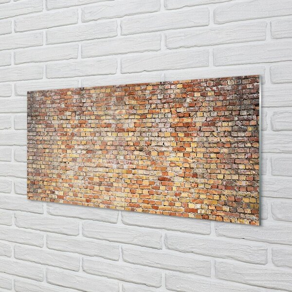 Quadro su vetro Mattone muratura pietra 100x50 cm 2 appendini