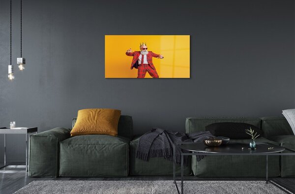 Quadro in vetro Abito da uomo a scacchi 100x50 cm 2 appendini