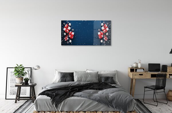 Quadro in vetro Regali neve 100x50 cm 2 appendini