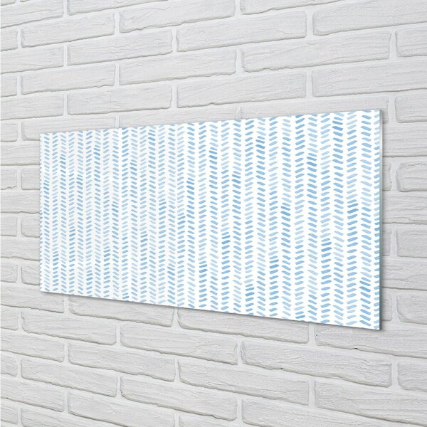 Quadro vetro Strisce blu a spina di pesce 100x50 cm 2 appendini