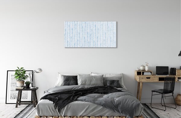 Quadro vetro Strisce blu a spina di pesce 100x50 cm 2 appendini