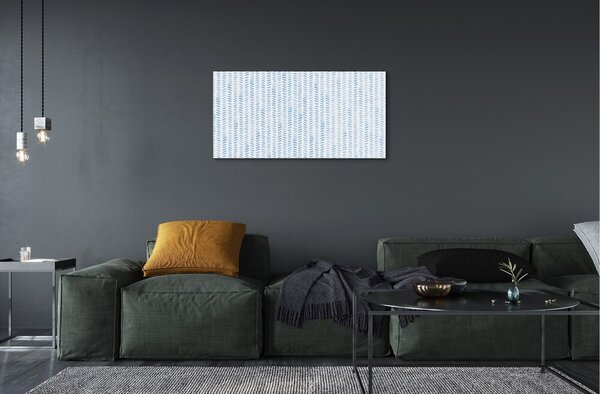 Quadro vetro Strisce blu a spina di pesce 100x50 cm 2 appendini