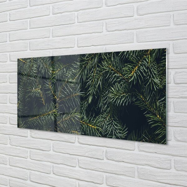 Quadro in vetro Rami dell'albero di natale 100x50 cm 2 appendini