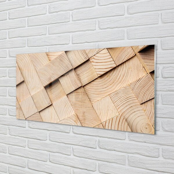 Quadro vetro Composizione delle venature del legno 100x50 cm 2 appendini
