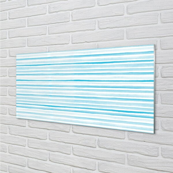 Quadro in vetro Strisce blu 100x50 cm 2 appendini