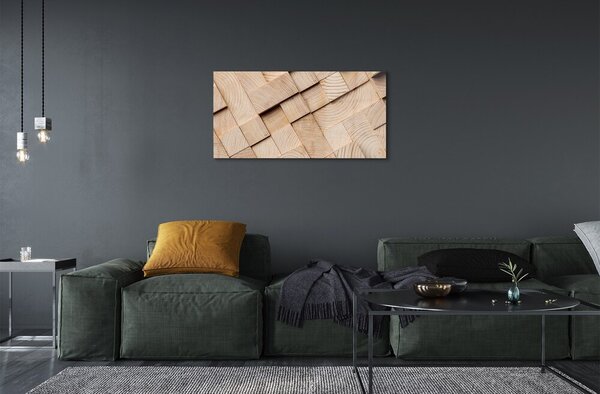Quadro vetro Composizione delle venature del legno 100x50 cm 2 appendini